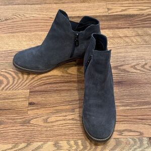 Blondo Dark Gray Suede Ankle Booties